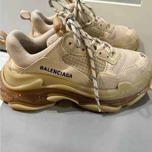 Balenciaga Triple S Clear Sole Sneakers - Nude